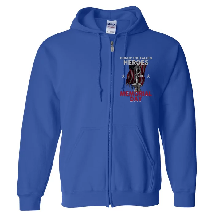 Honor The Fallen Heroes Soldier Memorial Day Gift Full Zip Hoodie