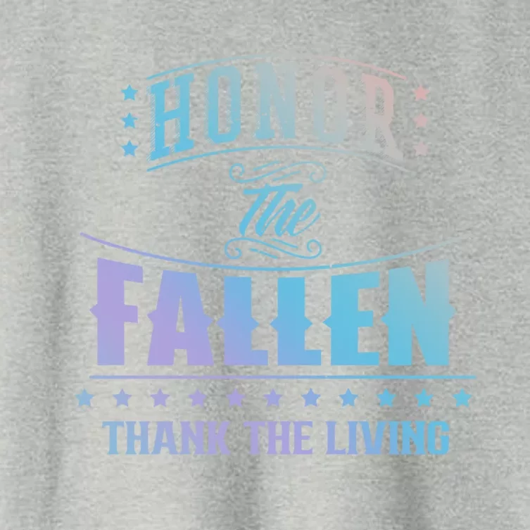 Honor The Fallen Thank The Living Veterans Day Veteran Usa Meaningful Gift Women's Crop Top Tee