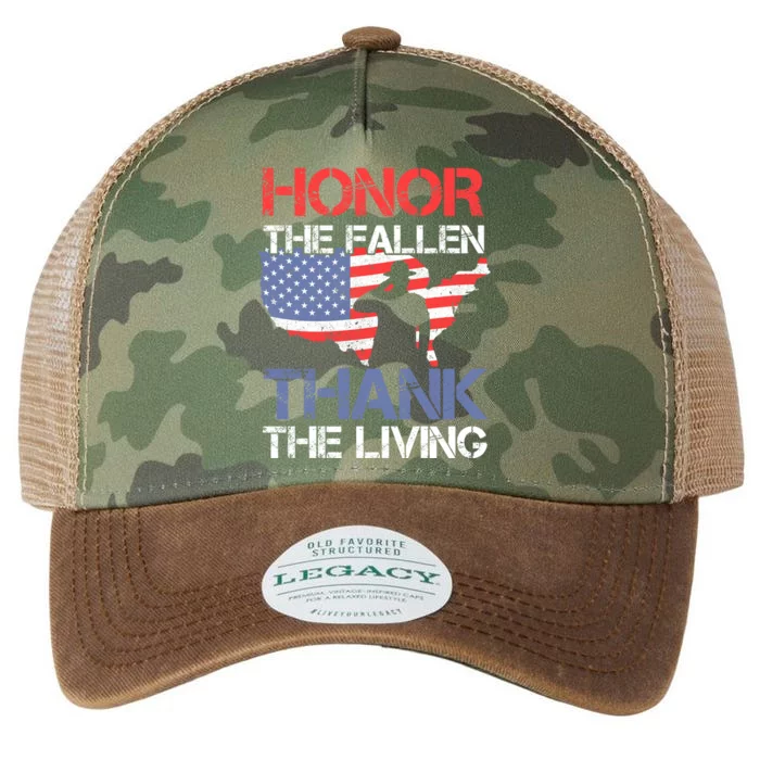 Honor The Fallen Thank The Living Memorial Day Gift Legacy Tie Dye Trucker Hat