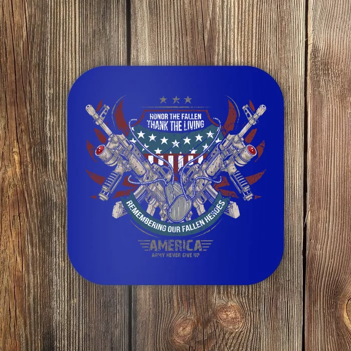 Honor The Fallen Heroes Thank The Living Military Veteran Gift Coaster