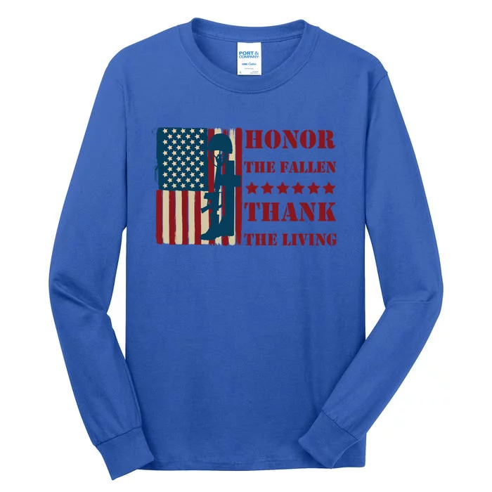 Honor The Fallen Thank The Living Patriotic Memorial Day Gift Tall Long Sleeve T-Shirt