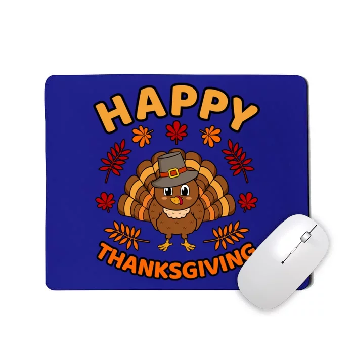 Happy Thanksgiving Funny Turkey Family Graphic Gift Mousepad