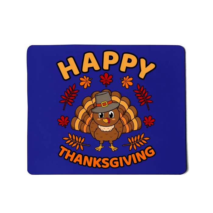 Happy Thanksgiving Funny Turkey Family Graphic Gift Mousepad