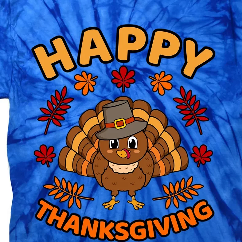 Happy Thanksgiving Funny Turkey Family Graphic Gift Tie-Dye T-Shirt