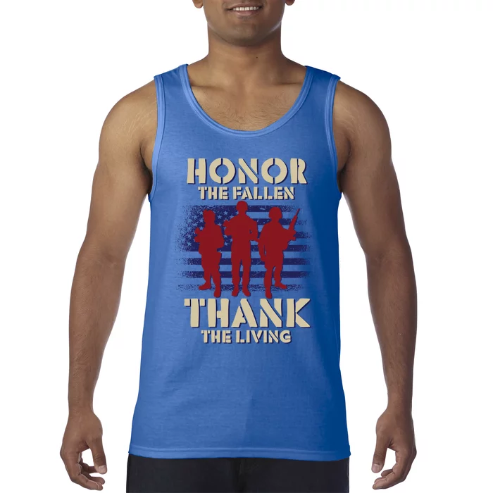 Honor The Fallen Thank The Living Patriotic Memorial Day Gift Tank Top