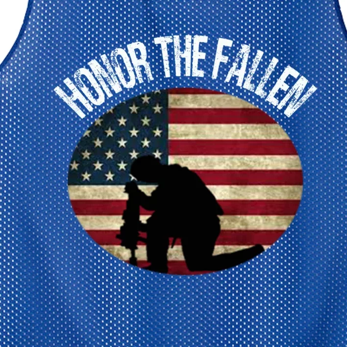 Honor The Fallen Patriotic Theme Great Gift Mesh Reversible Basketball Jersey Tank