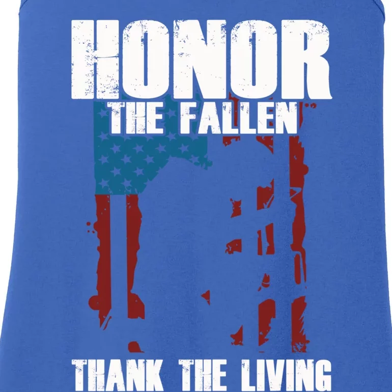 Honor The Fallen Usa Flag Military Veteran Support Gift Meaningful Gift Ladies Essential Tank