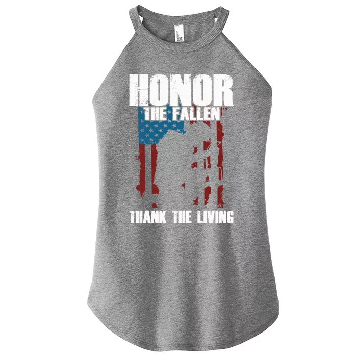 Honor The Fallen Usa Flag Military Veteran Support Gift Meaningful Gift Women’s Perfect Tri Rocker Tank