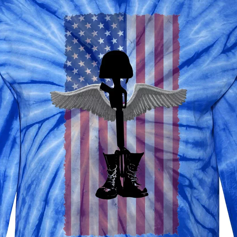 Honor The Fallen Thank The Living Military Brother Sister Gift Tie-Dye Long Sleeve Shirt