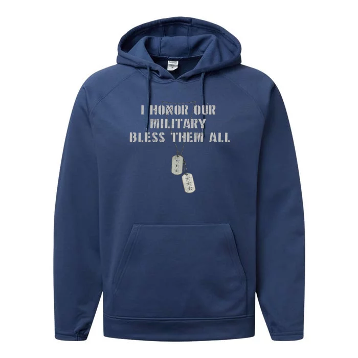 Honor The Fallen Veteran Military Support Gift Performance Fleece Hoodie