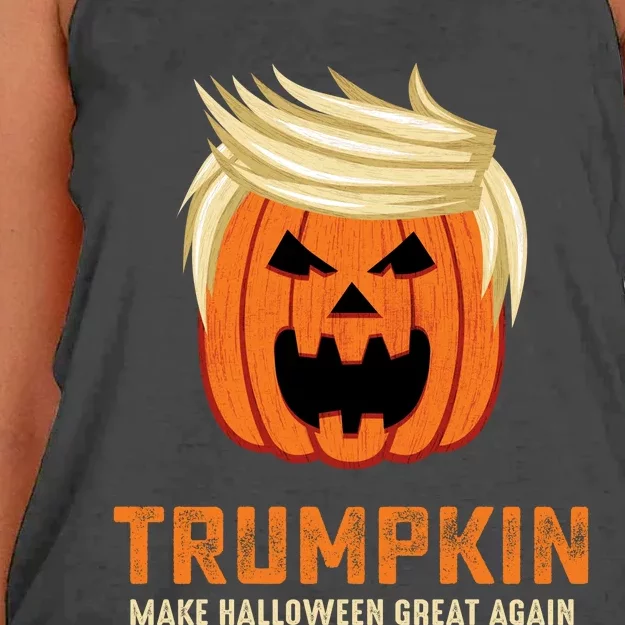 Halloween Trumpkin Funny Women's Knotted Racerback Tank