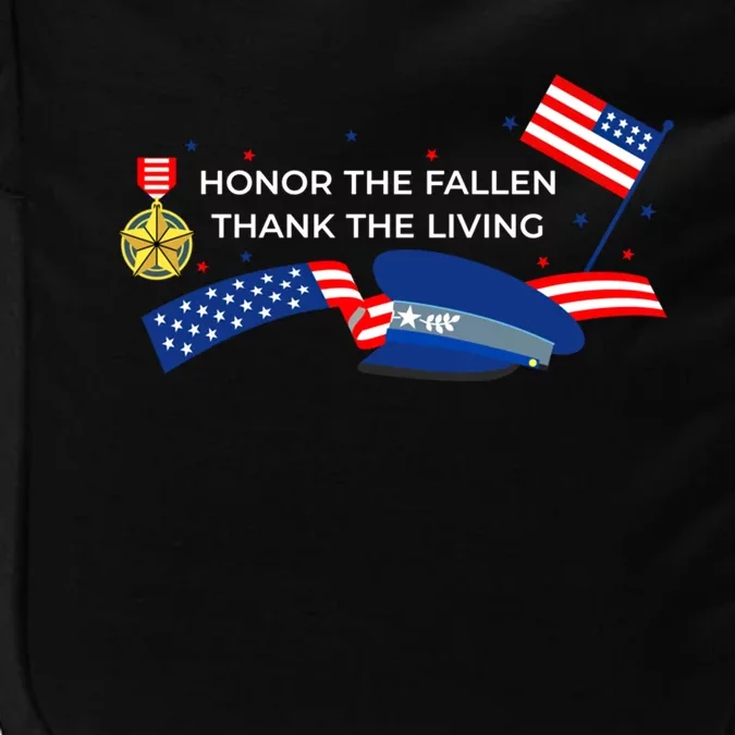 Honor The Fallen Thank The Living Funny Gift Impact Tech Backpack