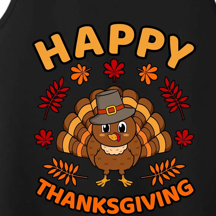 Happy Thanksgiving Funny Turkey Family Graphic Gift Performance Tank