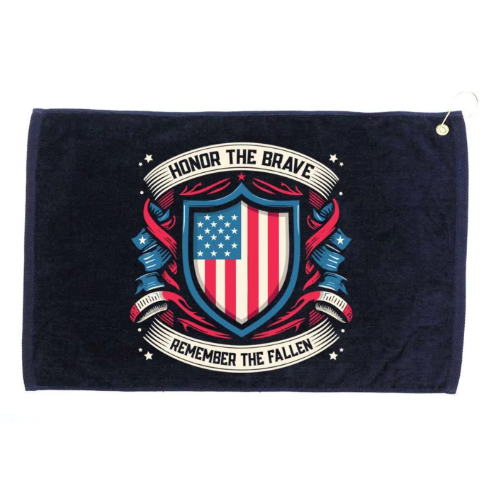 Honor The Fallen Veteran Military Veterans Day Grommeted Golf Towel