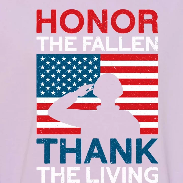 Honor The Fallen Thank The Living Usa Flag American Veteran Cool Gift Garment-Dyed Sweatshirt