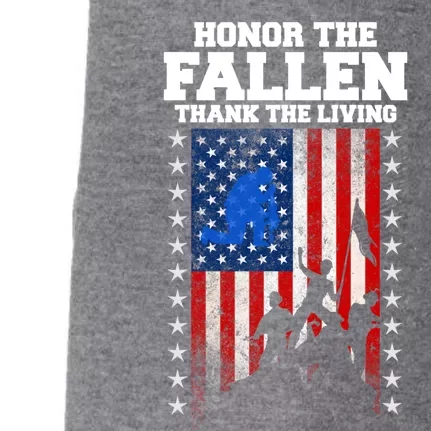 Honor The Fallen Thank The Living Memorial Day Gift Doggie 3-End Fleece Hoodie