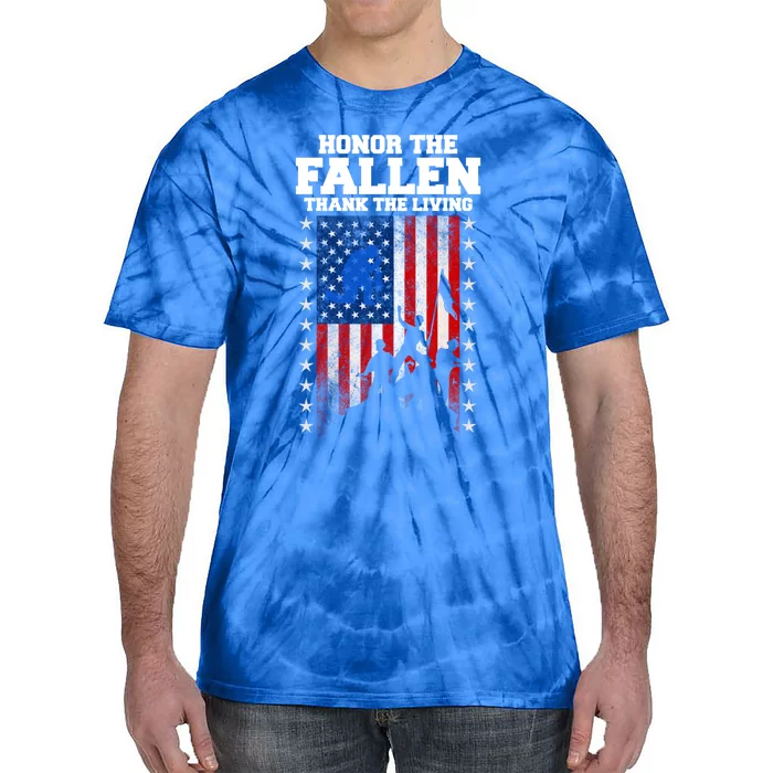 Honor The Fallen Thank The Living Memorial Day Gift Tie-Dye T-Shirt