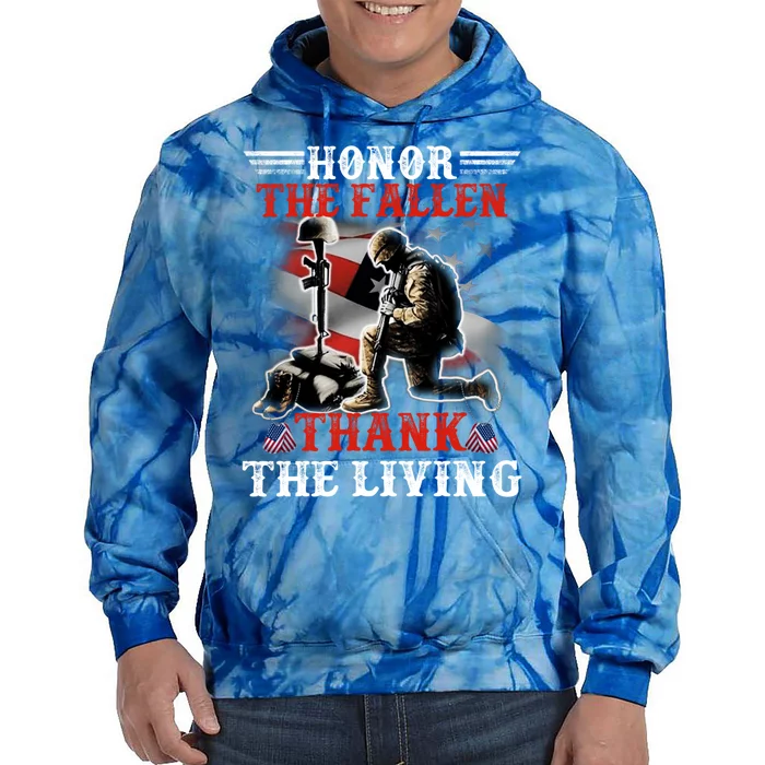 Honor The Fallen Veteran Themed Military Support Cool Gift Tie Dye Hoodie