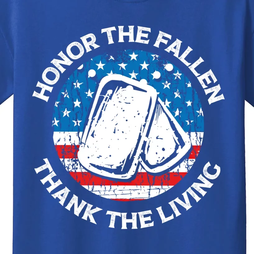 Honor The Fallen Thank The Living Veterans Day Appreciation Cool Gift Kids T-Shirt