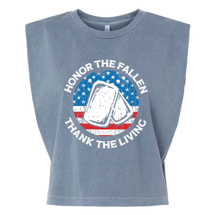 Honor The Fallen Thank The Living Veterans Day Appreciation Cool Gift Garment-Dyed Women's Muscle Tee