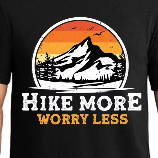 Hiking Tees Funny Camping Hike More Worry Less Cute Gift Pajama Set