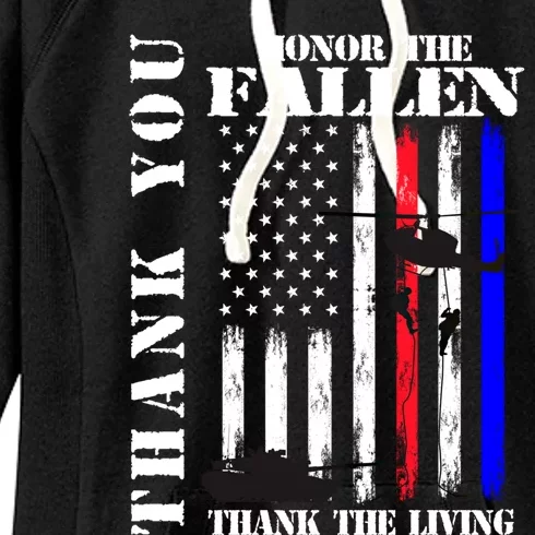 Honor The Fallen Thank The Living Memorial Veteran Thank You Funny Gift Women's Fleece Hoodie