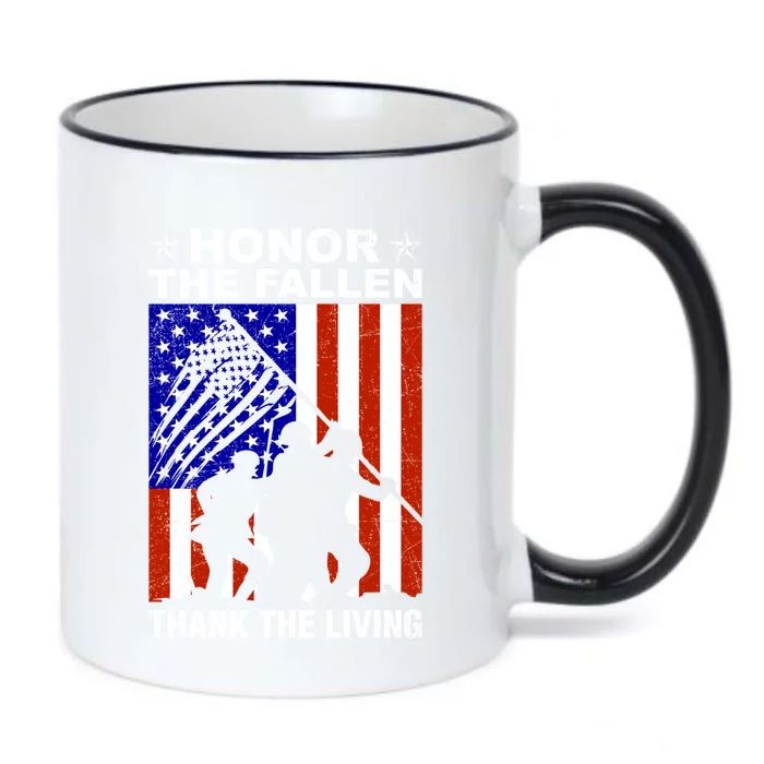 Honor The Fallen Thank The Living Memorial Day Veteran Gift Cool Gift Black Color Changing Mug