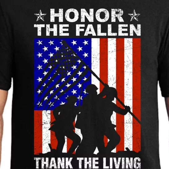 Honor The Fallen Thank The Living Memorial Day Veteran Gift Cool Gift Pajama Set