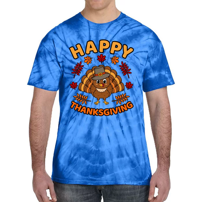 Happy Thanksgiving Funny Turkey Family Graphic Gift Tie-Dye T-Shirt