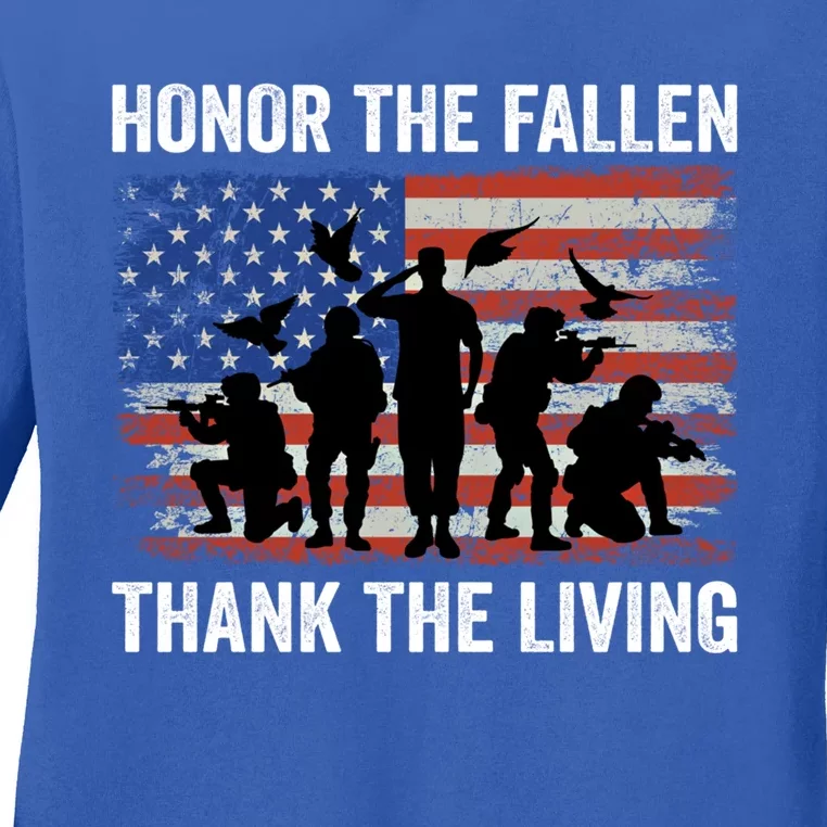 Honor The Fallen Thank The Living Soldiers Memorial Day Meaningful Gift Ladies Long Sleeve Shirt