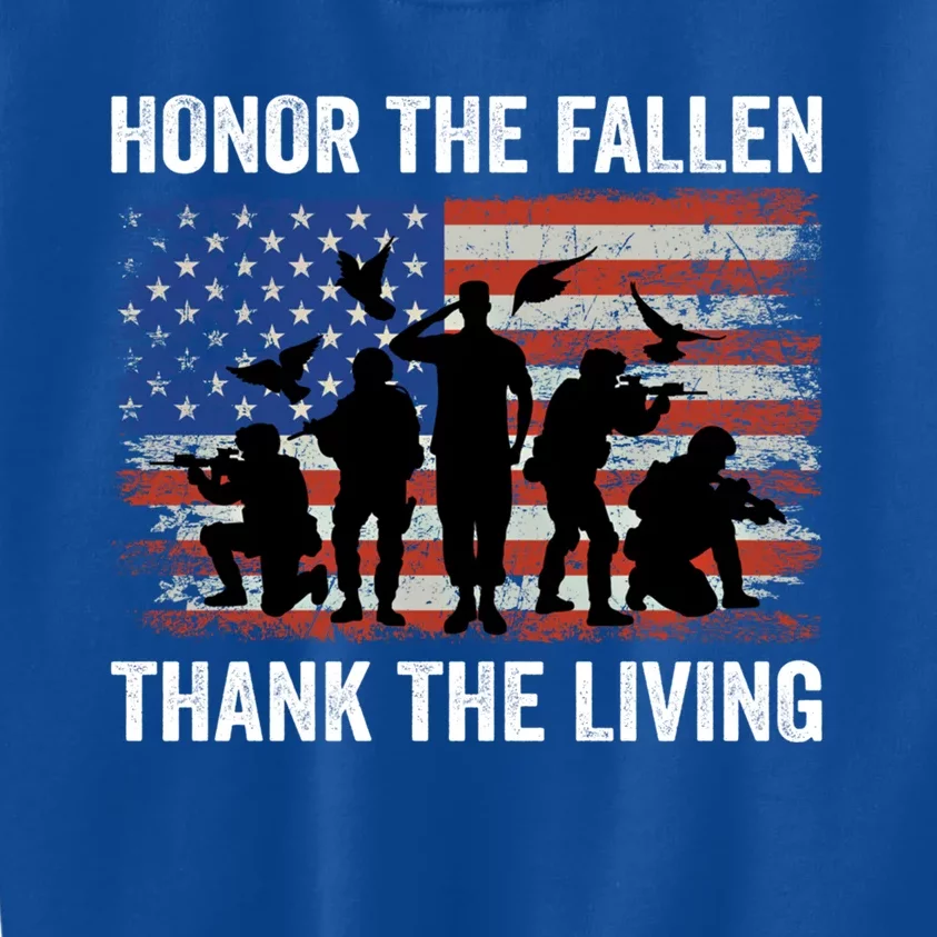 Honor The Fallen Thank The Living Soldiers Memorial Day Meaningful Gift Kids Sweatshirt