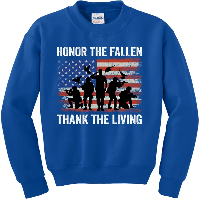 Honor The Fallen Thank The Living Soldiers Memorial Day Meaningful Gift Kids Sweatshirt