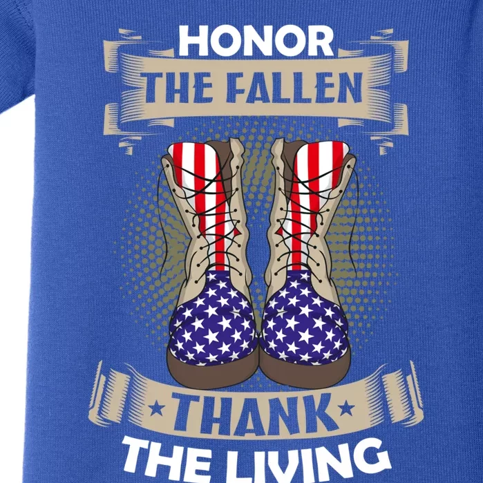 Honor The Fallen Thank The Living Memorial Day Veterans Gift Baby Bodysuit