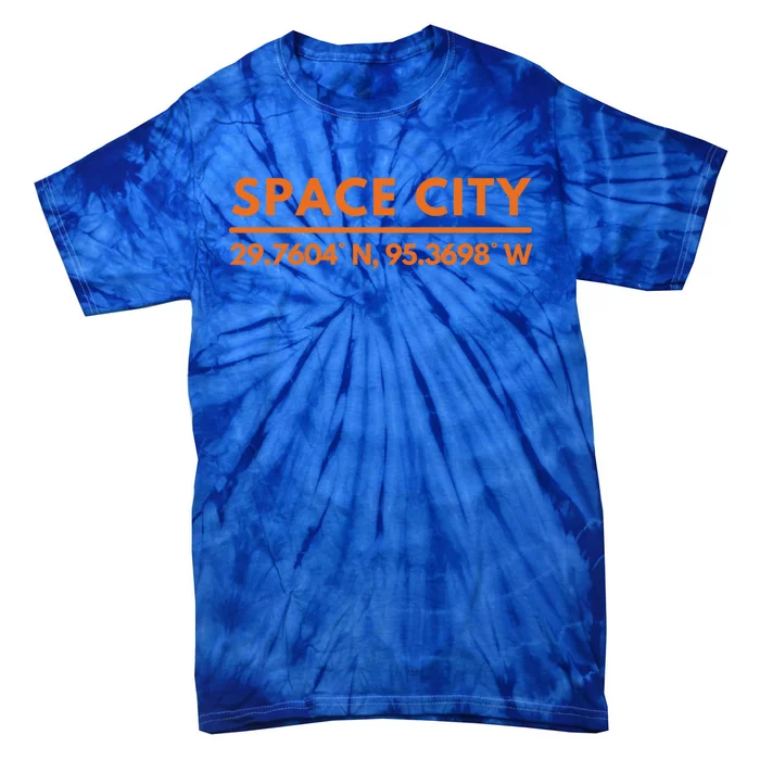 Houston Tx Fans Latitude And Longitude Space City Gift Tie-Dye T-Shirt