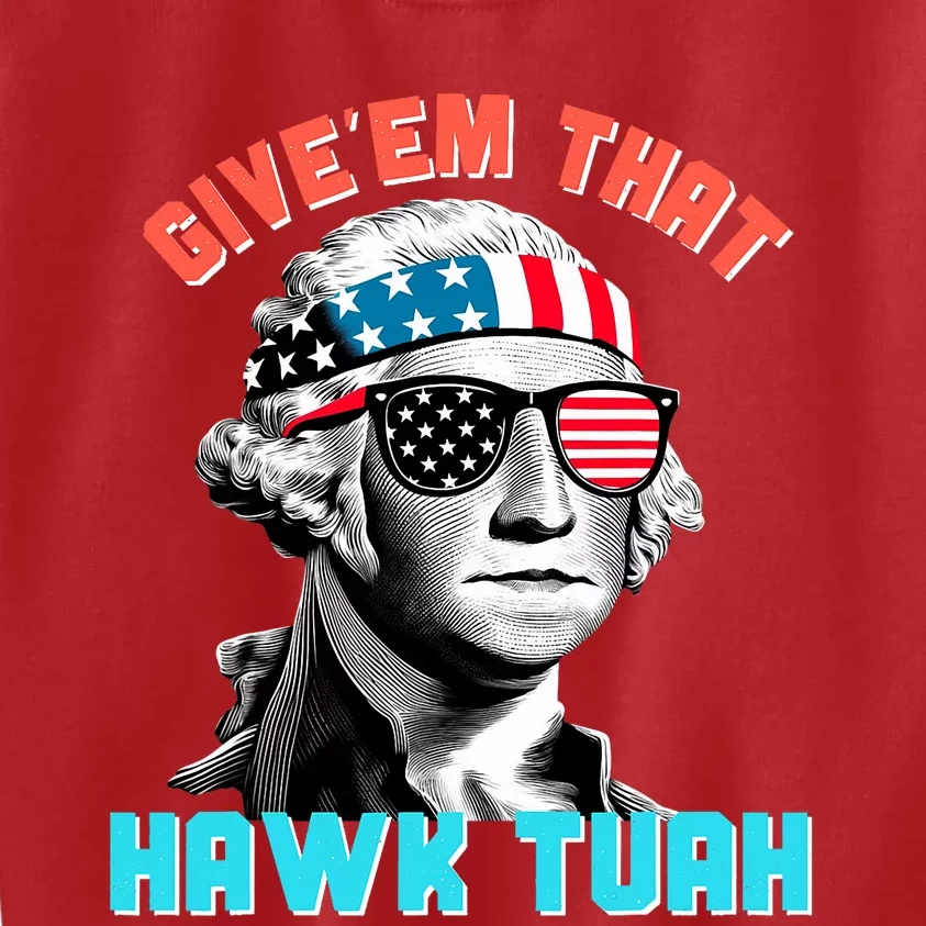 Hawk Tuah Funny 2024 4th Of July Meme Kids Sweatshirt