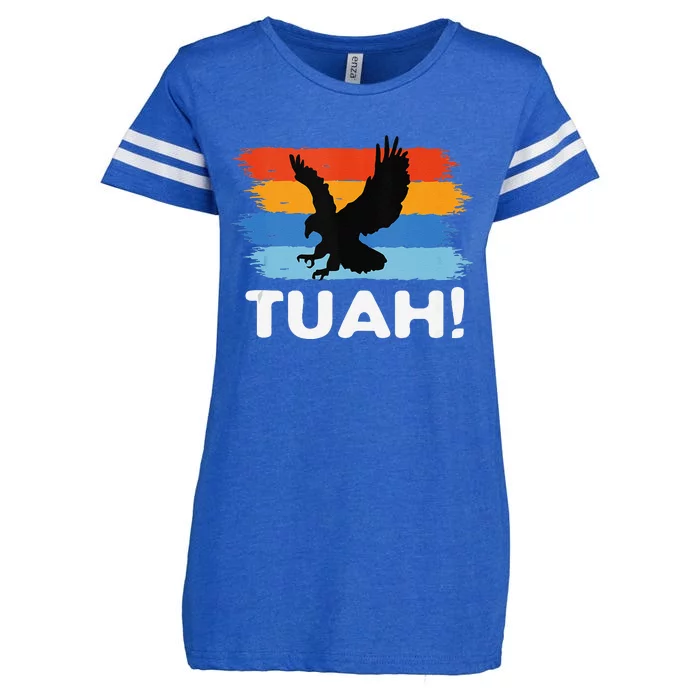 Hawk Tush Funny Parody Meme Vintage Retro Eagle Design Enza Ladies Jersey Football T-Shirt