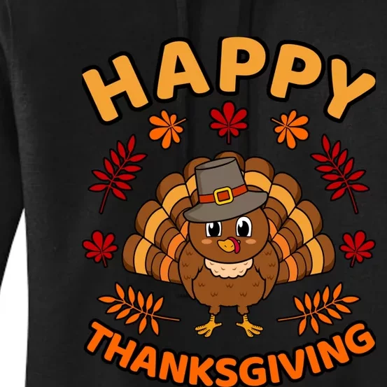 Happy Thanksgiving Funny Turkey Family Graphic Women's Pullover Hoodie