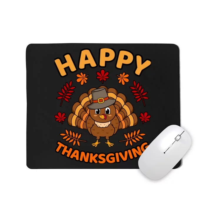 Happy Thanksgiving Funny Turkey Family Graphic Mousepad