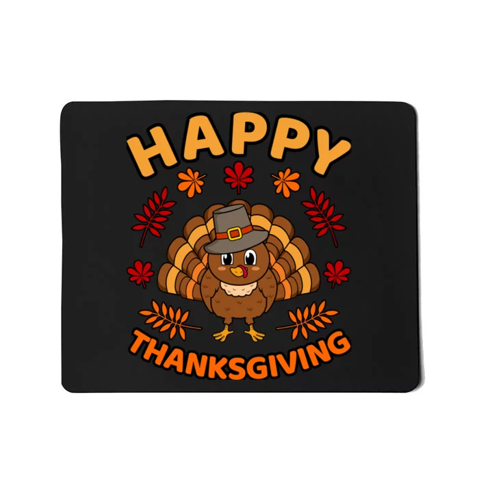 Happy Thanksgiving Funny Turkey Family Graphic Mousepad