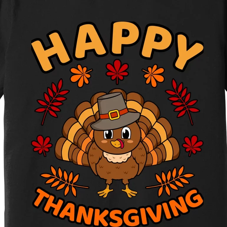 Happy Thanksgiving Funny Turkey Family Graphic Premium T-Shirt