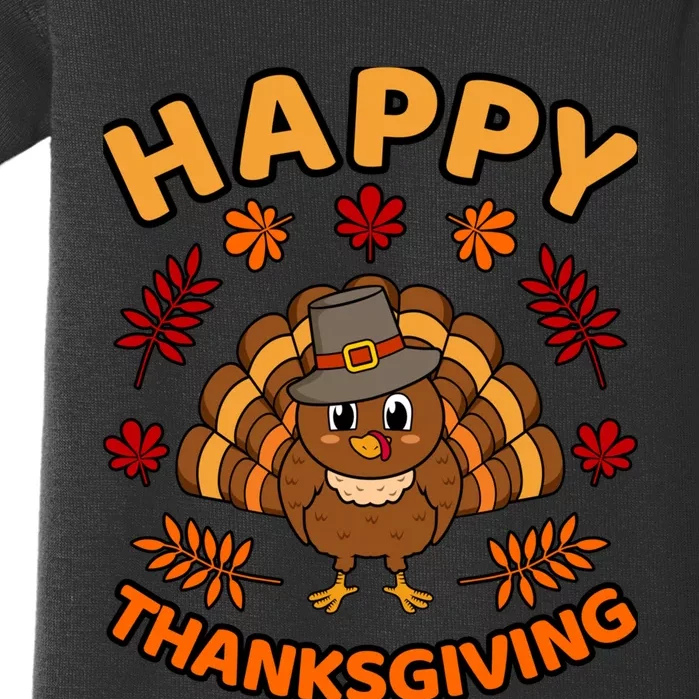 Happy Thanksgiving Funny Turkey Family Graphic Baby Bodysuit