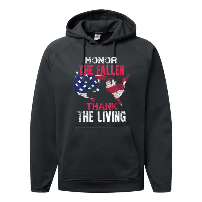 Honor The Fallen Veteran Themed Military Support Performance Fleece Hoodie