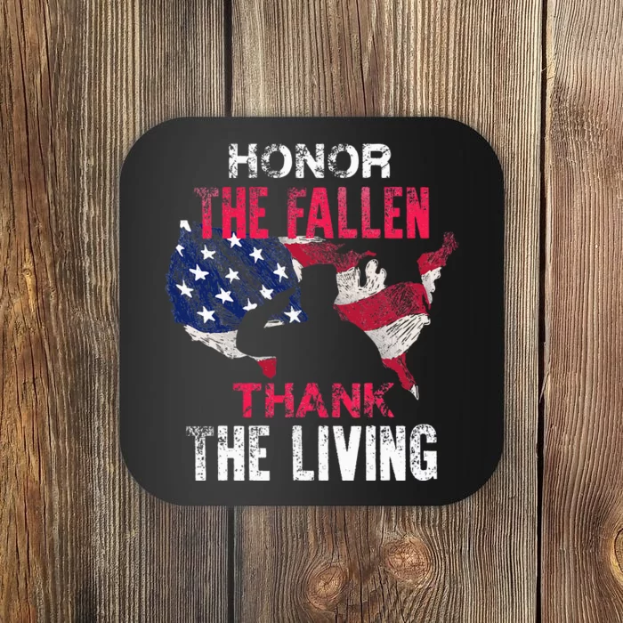 Honor The Fallen Veteran Themed Military Support Coaster