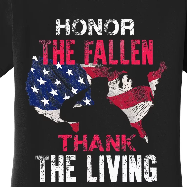 Honor The Fallen Veteran Themed Military Support Women's T-Shirt