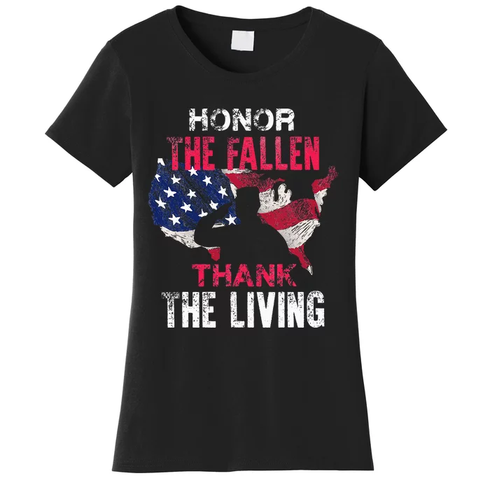 Honor The Fallen Veteran Themed Military Support Women's T-Shirt