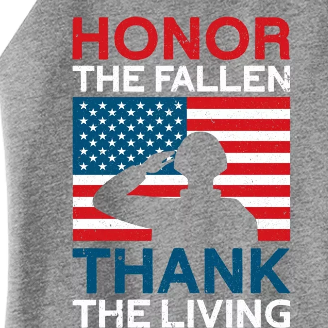 Honor The Fallen Thank The Living Usa Flag American Veteran Gift Women’s Perfect Tri Rocker Tank