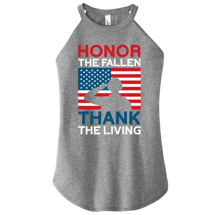 Honor The Fallen Thank The Living Usa Flag American Veteran Gift Women’s Perfect Tri Rocker Tank