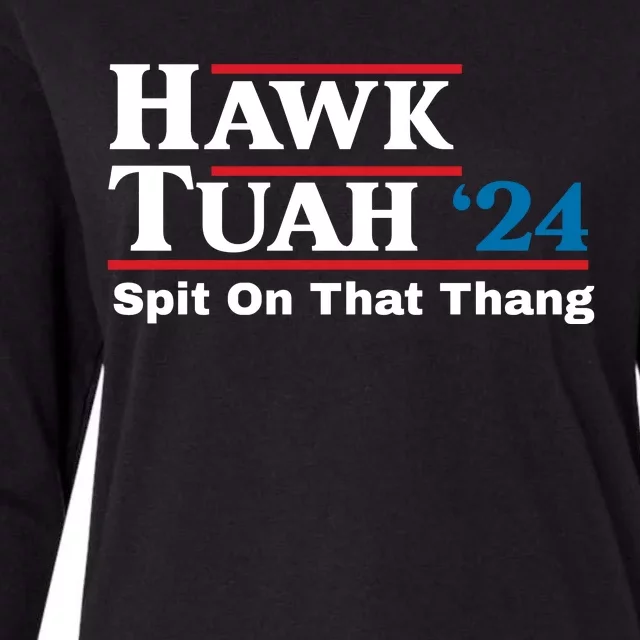 Hawk Tuah Funny Saying Womens Cotton Relaxed Long Sleeve T-Shirt