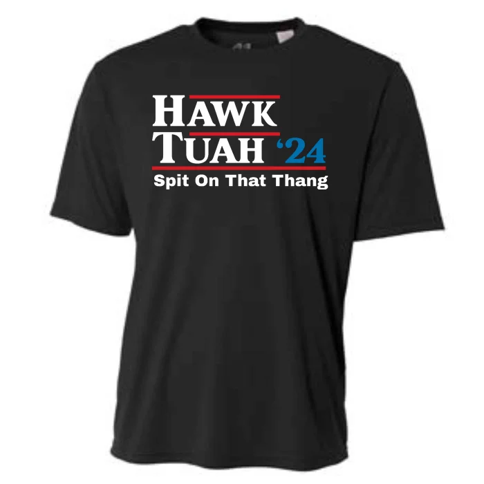 Hawk Tuah Funny Saying Cooling Performance Crew T-Shirt