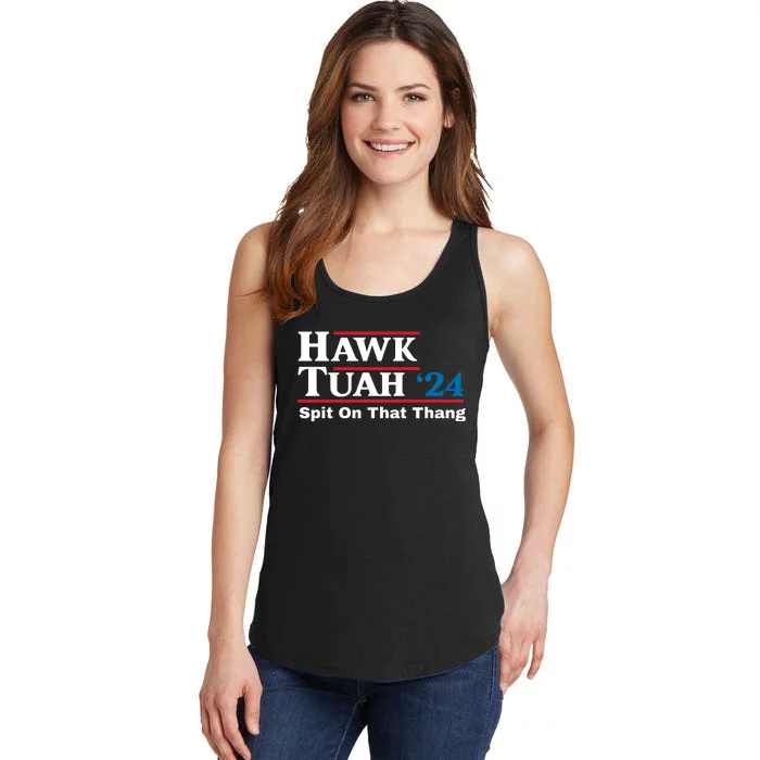 Hawk Tuah Funny Saying Ladies Essential Tank